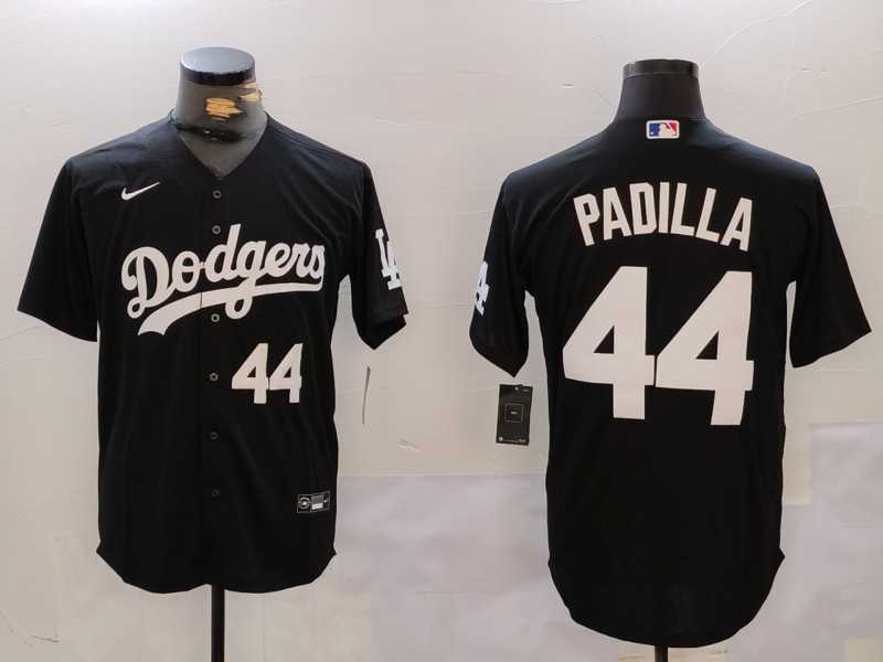 Men%27s Los Angeles Dodgers #44 Vicente Padilla Number Black Cool Base Stitched Jerseys->los angeles dodgers->MLB Jersey